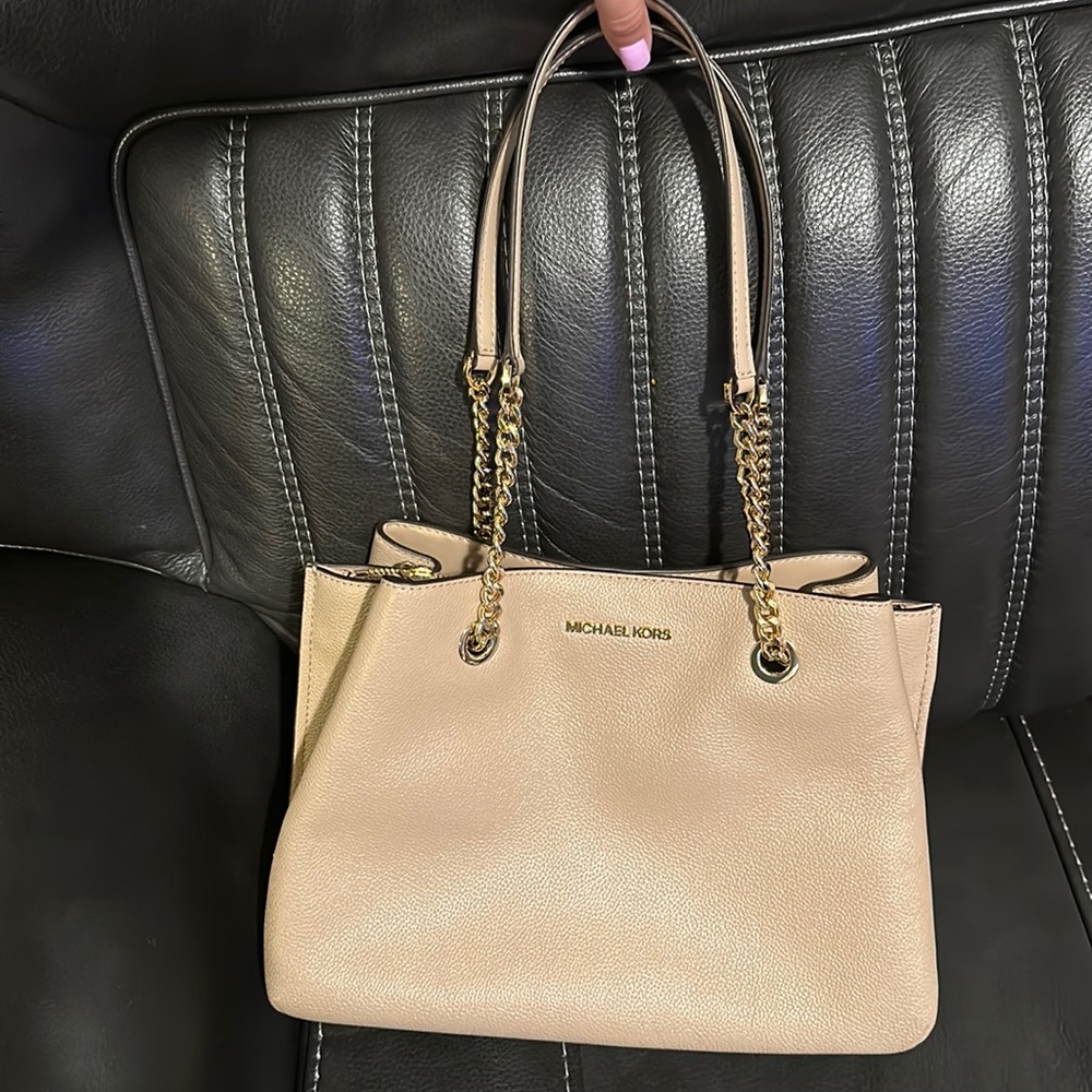 Michael Kors Long Drop Satchel Leather purse